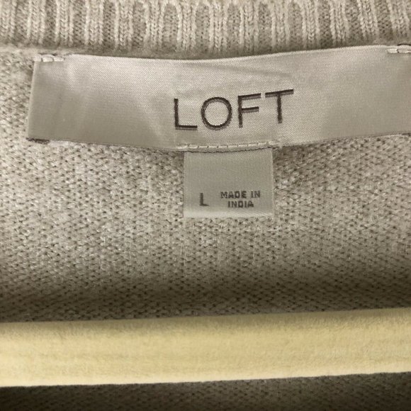 Loft Pullover Rouched Sleeve Rhinestone Sweater - Picture 2 of 6